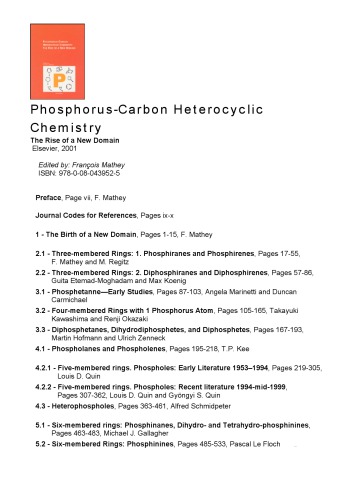 Phosphorus-carbon heterocyclic chemistry : the rise of a new domain