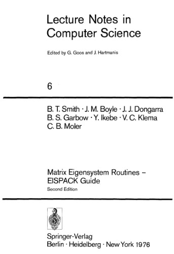 Matrix Eigensystem Routines — EISPACK Guide