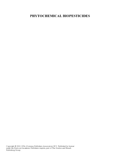 Phytochemical biopesticides