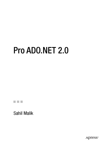 Pro ADO.NET 2.0
