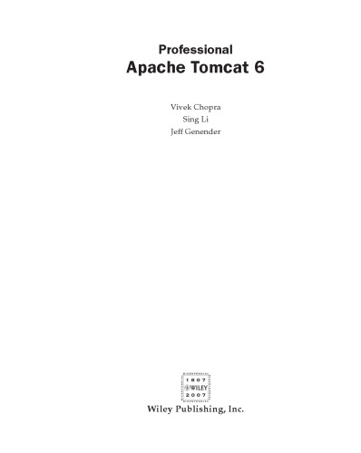 Professional Apache Tomcat 6