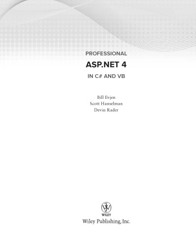Professional ASP.NET 4 in C[and VB