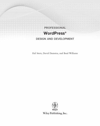 Professional WordPress : design and development