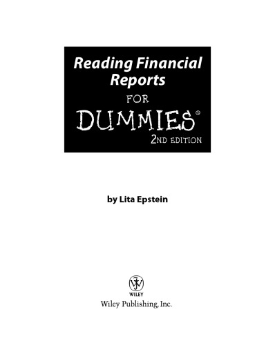 Reading financial reports for dummies