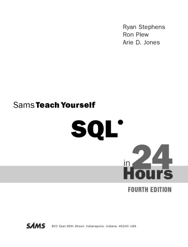Sams teach yourself SQL in 24 hours