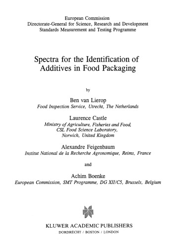 Spectra for the identification of additives in food packaging