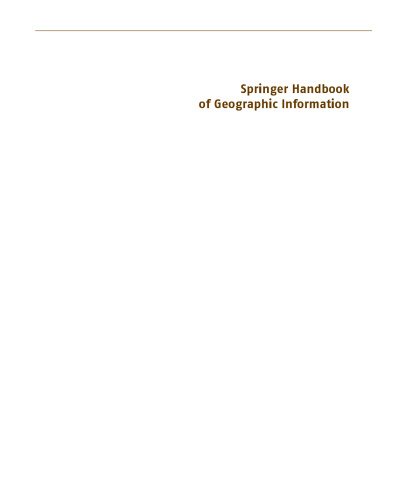 Springer handbook of geographic information