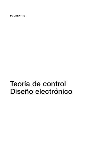 Teoría de control : diseño electrónico