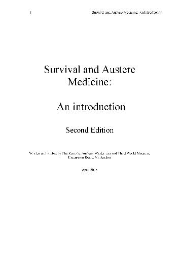 Survival and Austere Medicine: An Introduction