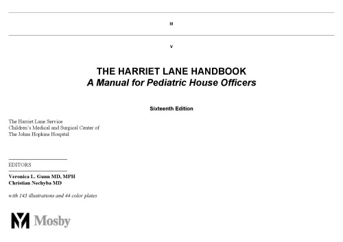 The Harriet Lane handbook : a manual for pediatric house officers