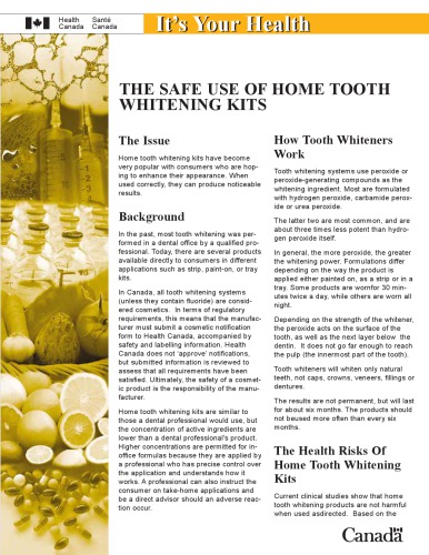 The safe use of home tooth whitening kits