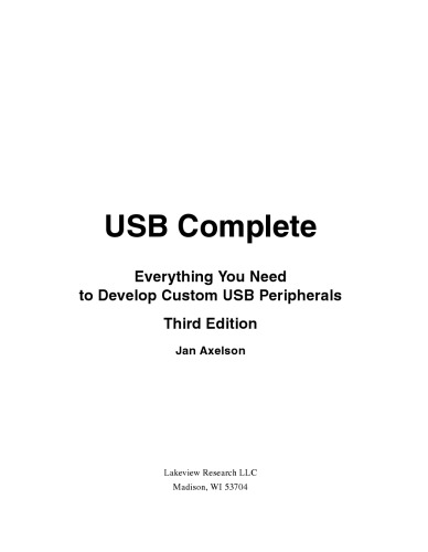 USB complete : everything you need to develop custom USB peripherals