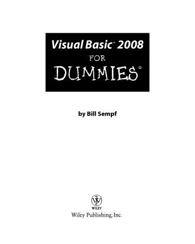 Visual Basic 2008 for dummies