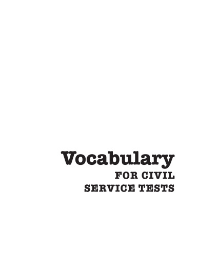 Vocabulary for civil service tests