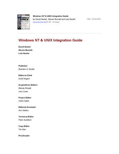 Windows NT & UNIX integration guide