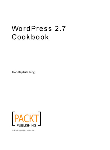 WordPress 2.7 cookbook