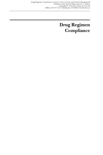 Drug regimen compliance : issues in clinical trials and patient management