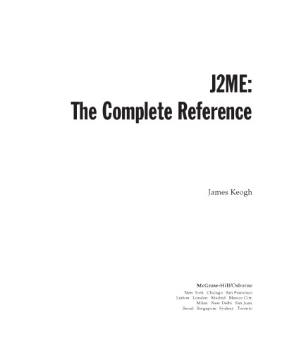 J2ME : the complete reference