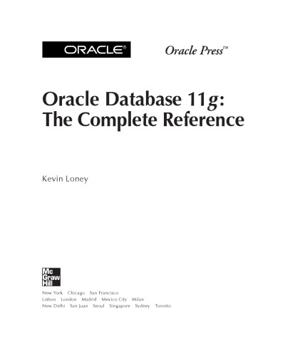 Oracle database 11g : the complete reference