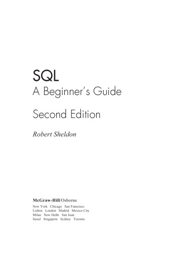 SQL : a beginner's guide