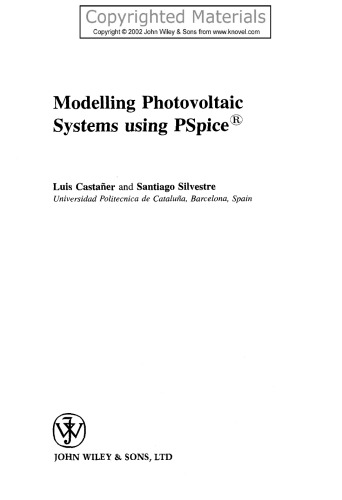 Modelling Photovoltaic Systems Using PSpice