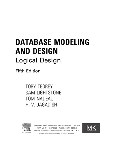 Database modeling and design : logical design