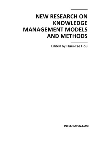 New research on knowledge management models and methods