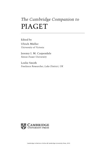 The Cambridge companion to Piaget