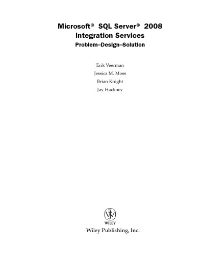 Wiley Microsoft SQL Server 2008 Integration Services Problem-Design-Solution