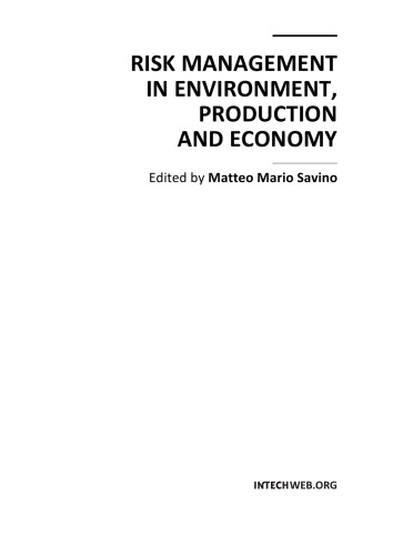 Risk Management in Environment, Production and Economy