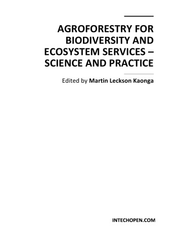 Agroforestry for Biodiversity and Ecosystem Svcs - Sci. and Pract.