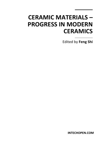 Ceramic Materials - Progress in Modern Ceramics