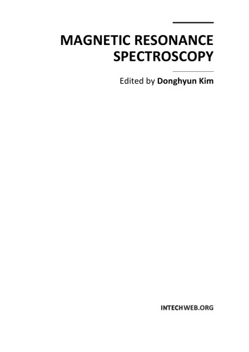 Magnetic Resonance Spectroscopy [biomed applns.]