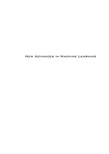 New Advances in Machine Learning