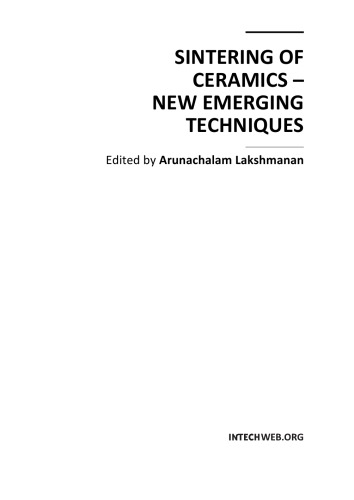 Sintering of Ceramics - New Emerging Techniques