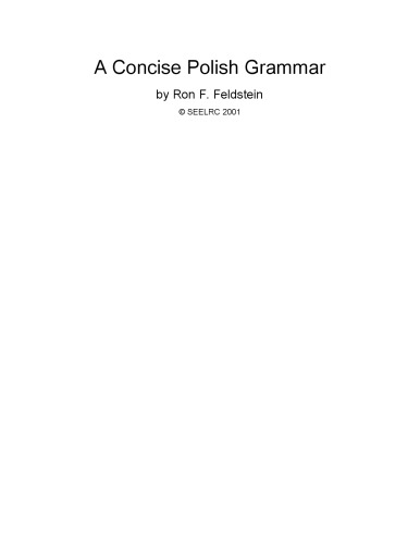 A concise grammar of Polish