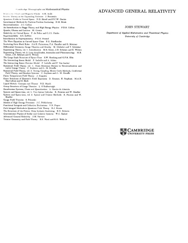 Advanced general relativity