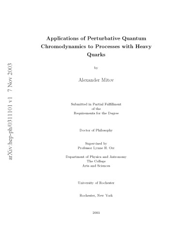 Applications of perturbative quantum chromodynamics to processes with heavy quarks