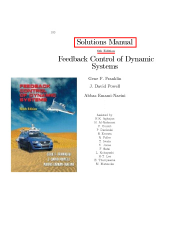 Feedback control of dynamic systems [Solutions manual]