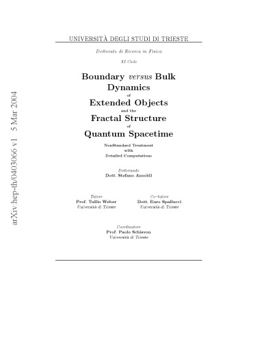 Boundary versus Bulk Dynamics of Extended Objects and the Fractal Structure of Quantum Spacetime