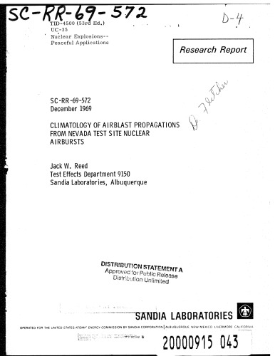 Climatology of Airblast Propagations from Nevada Test Site Nuclear Airbursts