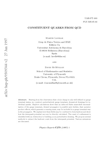 Constituent quarks from QCD