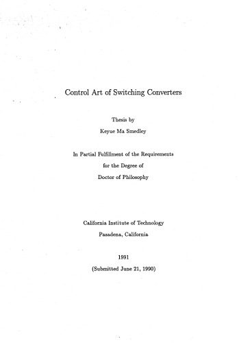 Control art of switching converters