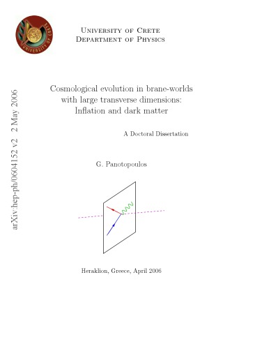 Cosmological evolution in brane-worlds with large transverse dimensions: Inflation and dark matter