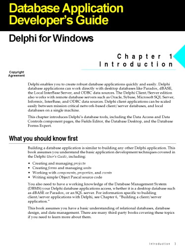 Database application developer's guide : Borland Delphi for Windows 95 and Windows NT : version 2.0