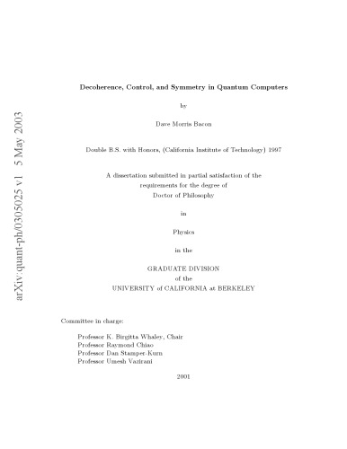Decoherence, control, and symmetry in quantum computers