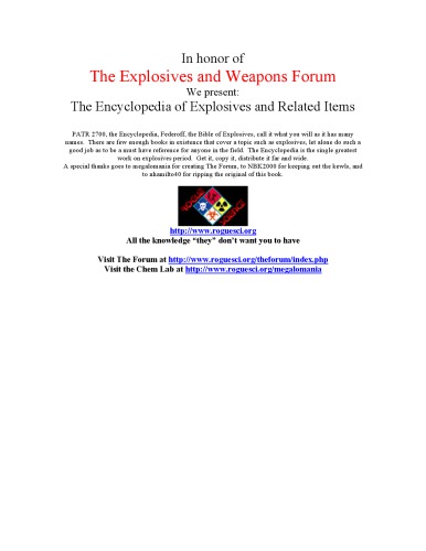 Encyclopedia of Explosives and Related Items (Vol 02)