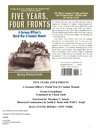 Five years, four fronts : the war years of Georg Grossjohann, major, German Army (retired)