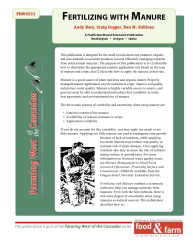 Fertilizing with manure