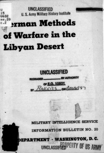 German methods of warfare in the Libyan Desert